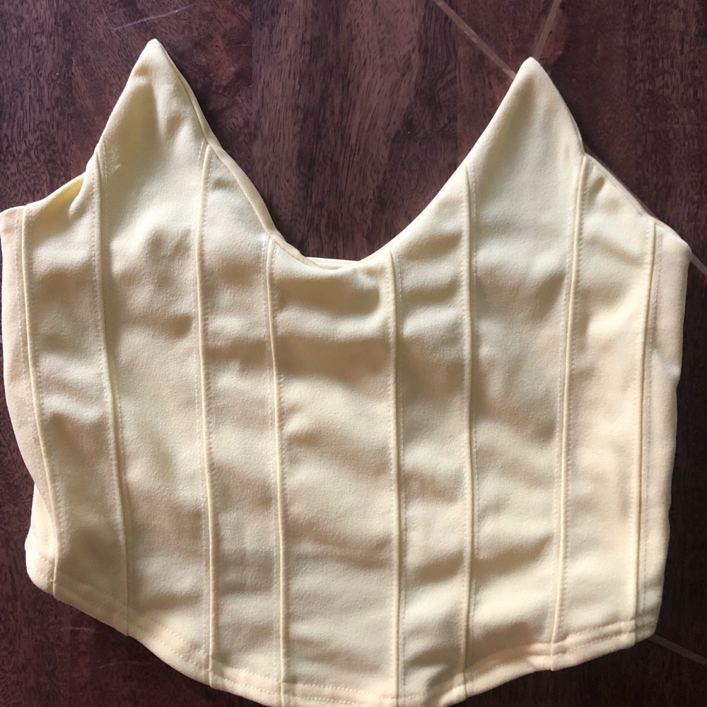 Missguided yellow crop top size US 8